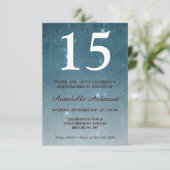 15e verjaardag van de Blauwe Midnight Sky Stars Qu Kaart (Staand voorkant)