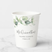 15e verjaardag van de Eucalyptus Greenery Quincean Papieren Bekers (Achterkant)