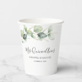 15e verjaardag van de Eucalyptus Greenery Quincean Papieren Bekers (Voorkant)