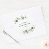15e verjaardag van de Eucalyptus Greenery Quincean Ronde Sticker (Envelop)