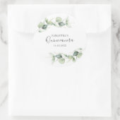 15e verjaardag van de Eucalyptus Greenery Quincean Ronde Sticker (Tas)