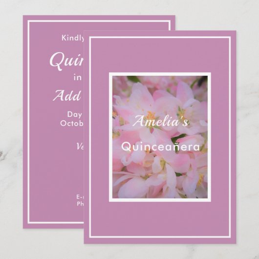 15e verjaardag van de geboorte Quinceañera cherry  Kaart (Voorkant / Achterkant)