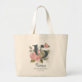 15e verjaardag van de geboorte Quinceanera Floral Grote Tote Bag (Voorkant)