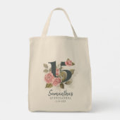 15e verjaardag van de geboorte Quinceanera Pink Fl Tote Bag (Achterkant)