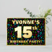 15e verjaardag van de gevechtsdag - Fun, kleurrijk Folie Uitnodiging (Staand Voorkant)