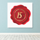 15e verjaardag van de rode wax - zegel canvas afdruk (Insitu (Houten vloer))