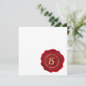 15e verjaardag van de rode wax - zegel kaart (Staand voorkant)