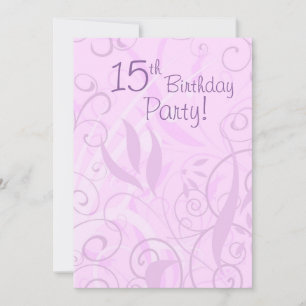 15e verjaardag van de roze Floral Kaart