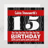 15e verjaardag van de Zwarte Rode Witte Dag Kaart (Voorkant / Achterkant)