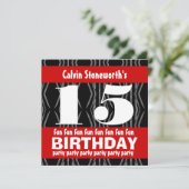 15e verjaardag van de Zwarte Rode Witte Dag Kaart (Staand voorkant)