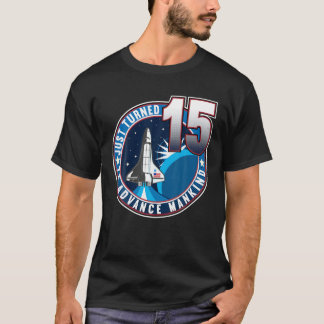 15e verjaardag van het Kinder Astronau-front van d T-shirt