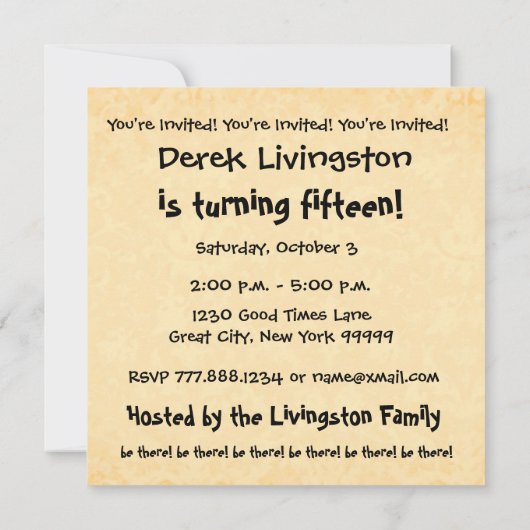 15e verjaardag van het moderne goud en zwart kaart (Achterkant)