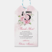 15e verjaardag van Quinceanera Rustic Floral Cadeaulabel (Voorkant)
