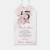 15e verjaardag van Quinceanera Rustic Floral Cadeaulabel (Achterkant)