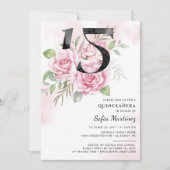 15e verjaardag van Quinceanera Rustic Floral Kaart (Voorkant)