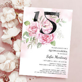 15e verjaardag van Quinceanera Rustic Floral Kaart