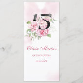 15e verjaardag van Quinceanera Rustic Floral Menu (Achterkant)