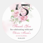 15e verjaardag van Quinceanera Rustic Floral Ronde Sticker (Voorkant)
