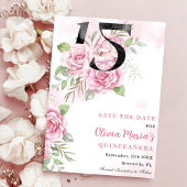 15e verjaardag van Quinceanera Rustic Floral Save The Date