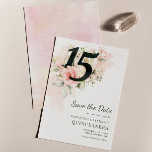 15e verjaardag van Quinceanera Rustic Floral Save The Date