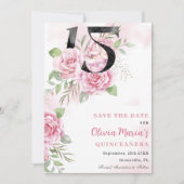 15e verjaardag van Quinceanera Rustic Floral Save The Date (Voorkant)