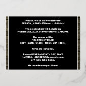 15e verjaardag: Vet, Faux-Hout-patroon Folie Uitnodiging (Achterkant)