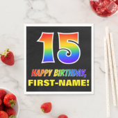 15e verjaardag: Vet, Vun, Eenvoudig, Regenboog 15 Servet (Insitu)