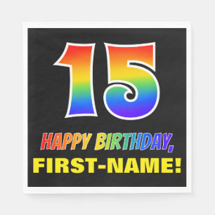 15e verjaardag: Vet, Vun, Eenvoudig, Regenboog 15 Servet