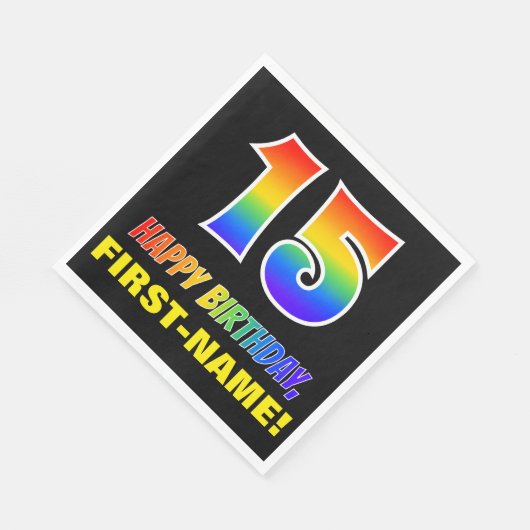 15e verjaardag: Vet, Vun, Eenvoudig, Regenboog 15 Servet (Hoek)