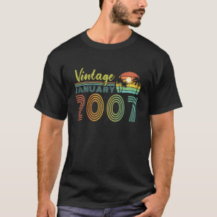 15e verjaardag Vintage januari 2007 Veertig jaar T-shirt