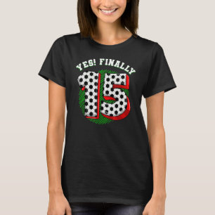 15e verjaardag Voetbal Voetbal 15 jaar T-shirt