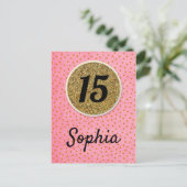 15e - Verjaardag wenst kaart meisje (Staand voorkant)