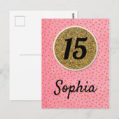 15e - Verjaardag wenst kaart meisje (Voorkant / Achterkant)