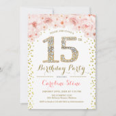 15e verjaardag - White Gold Pink Kaart (Voorkant)