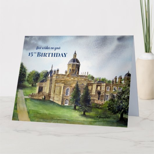 15e verjaardag Wishes Castle Howard York Painting Kaart (Voorkant)
