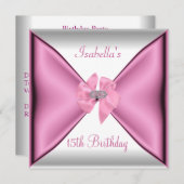 15e verjaardag Zijderroze poot Kaart (Voorkant / Achterkant)