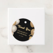 15e verjaardag Zwarte gouden ballonnen Hartelijk d Bedankjes Labels (In situ)