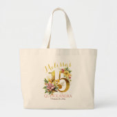 15e verjaardagsfeest Bloemen Grote Tote Bag (Voorkant)