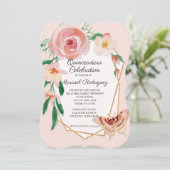 15e Verjaardagsfeest Quinceañera Blush Butterfly Kaart (Staand voorkant)