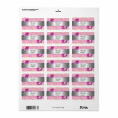 15e verjaardagsfeestje roze hartjes adreslabel etiket (Full Sheet)