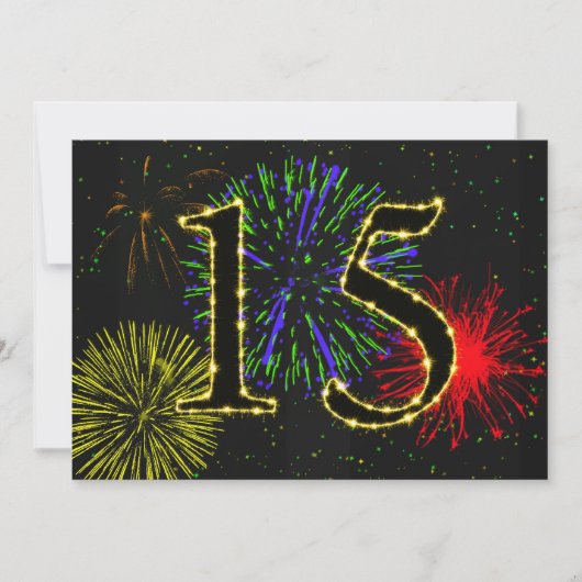 15e verjaardagsfeestje uitnodigen kaart (Voorkant)