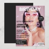 15e verjaardagsuitnodiging voor haar Magazine Hoes Kaart (Voorkant / Achterkant)