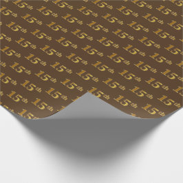 15e (vijftiende) bruin Faux Gold-evenement Cadeaupapier