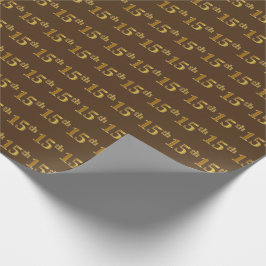 15e (vijftiende) bruin Faux Gold-evenement Cadeaupapier