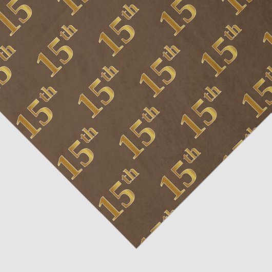 15e (vijftiende) bruin Faux Gold-evenement Tissuepapier (Detail)