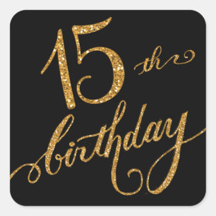 15e, vijftiende Mis Quice Anos Birthday Party Vierkante Sticker
