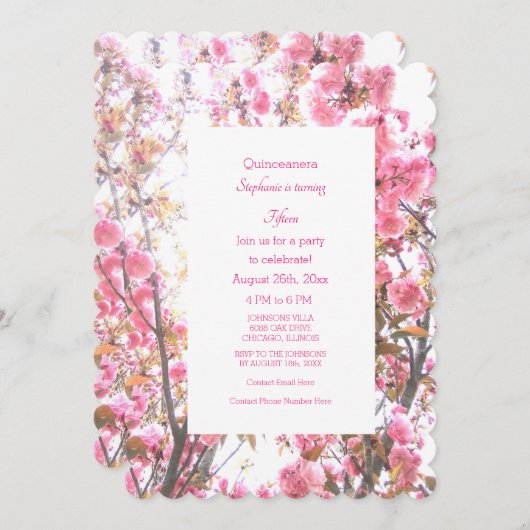 15e Vijftiende Verjaardag Bloem van de Bloem van d Kaart (Voorkant / Achterkant)