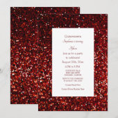 15e Vijftiende verjaardag Bourgogne Rode Glitter 2 Kaart (Voorkant / Achterkant)