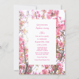 15e Vijftiende verjaardag Pink Cherry Blossom Flor Kaart