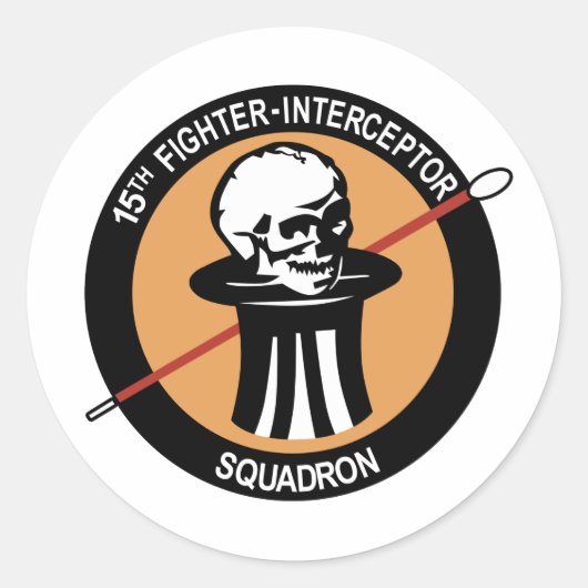 15e Vingerinterceptor Squadron Ronde Sticker (Voorkant)